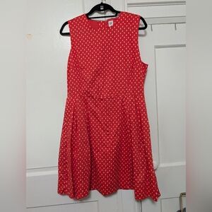 GAP Red Sleeveless Polka Dot Casual Dress